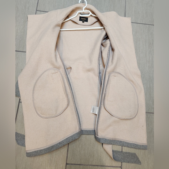 Laundry by Shelli Segal Drape Front Wool Blend Coat, Grey and Light Pink… - Picture 12 of 16